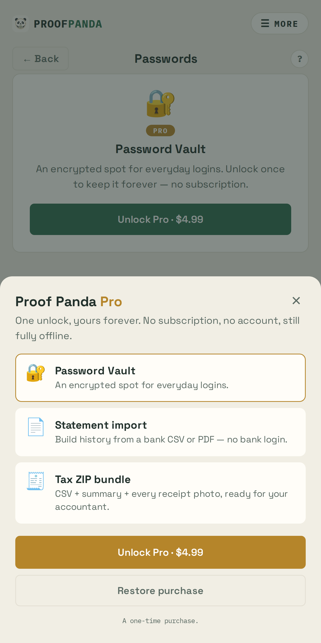 Proof Panda Pro features